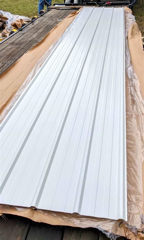 sheet stock metal roofing white|galvalume white 16x3 metal panels.